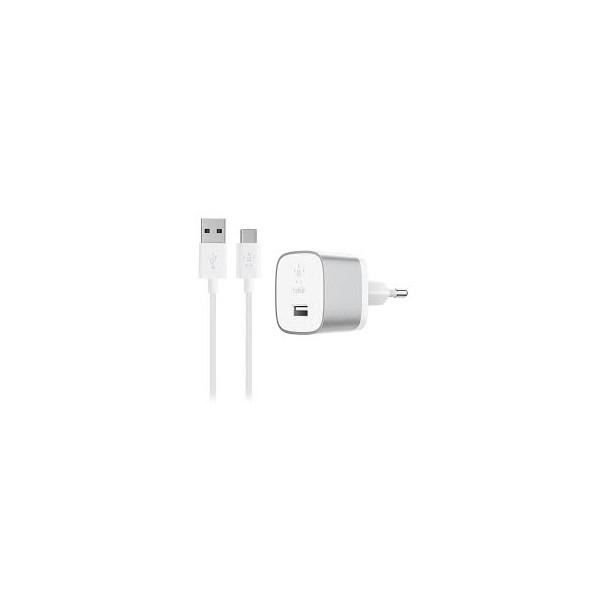 BELKIN Quick 3.0 Home Chargeur - Avec câble USB-C vers A - Argent