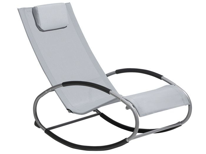 Chaise de jardin à bascule grise Campo