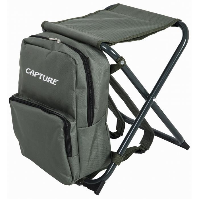 Capture Outdoor, Siège pliant -Traveller OX-37- avec son sac à dos intégré. Bretelles de transport réglables et moussées, …