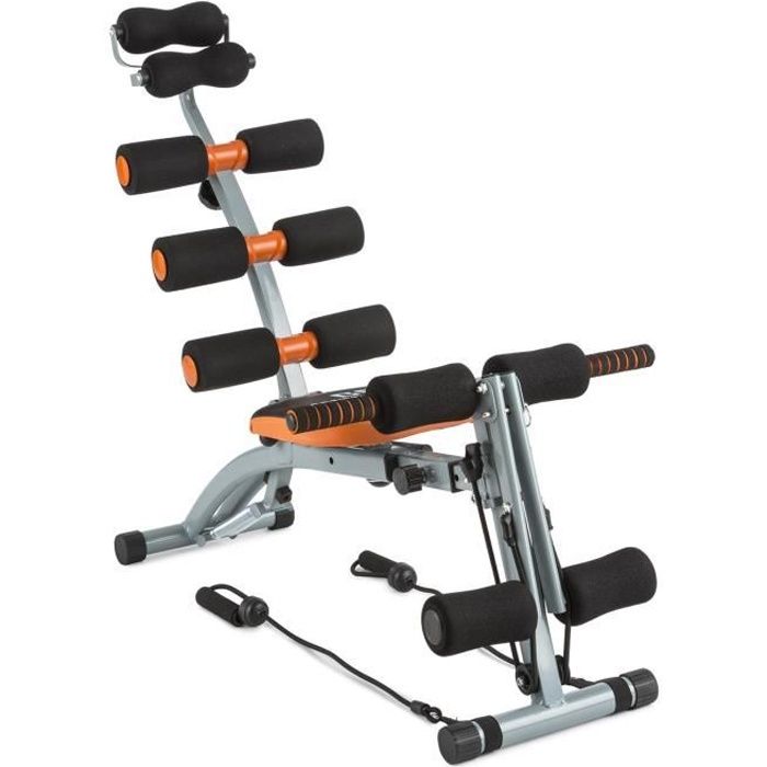 CAPITAL SPORTS Sixish Core | Appareil de musculation pour abdominaux, bras dos et épaules | Acier enduit poudre | Orange / noir