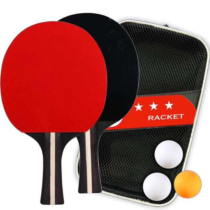CONFO® Raquette de tennis de table deux étoiles simple ensemble raquette horizontale jeu adulte raquette en caoutchouc inversée doub
