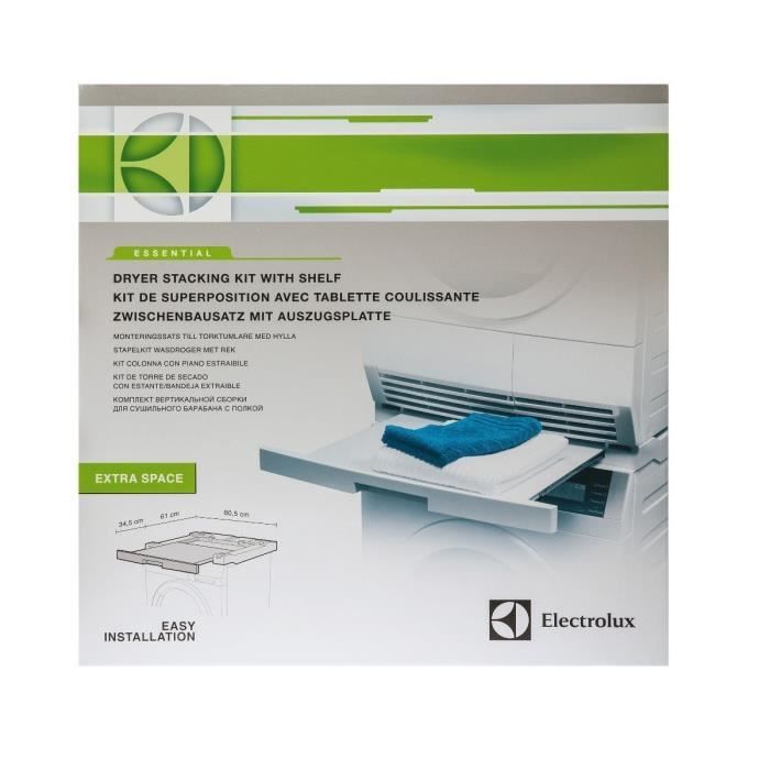 KIT DE SUPERPOSITION LAVE-LINGE / SÈCHE-LINGE AVEC TABLETTE 605x610 MM TABLETTE 345 MM ELECTROLUX - BVMPIECES