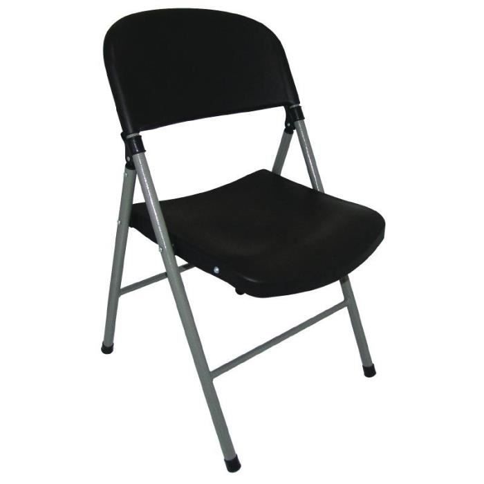 Lot de 2 Chaises pliantes noires et grises Robustes