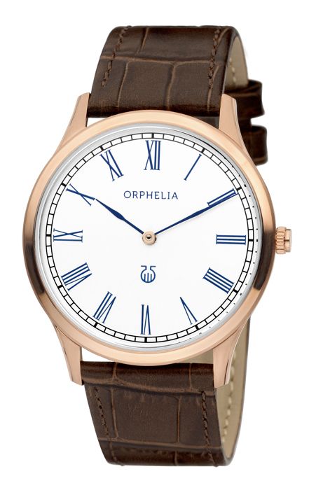 ORPHELIA - Montre Hommes - Quartz - Analogique - Bracelet en Cuir - Marron - OR61600