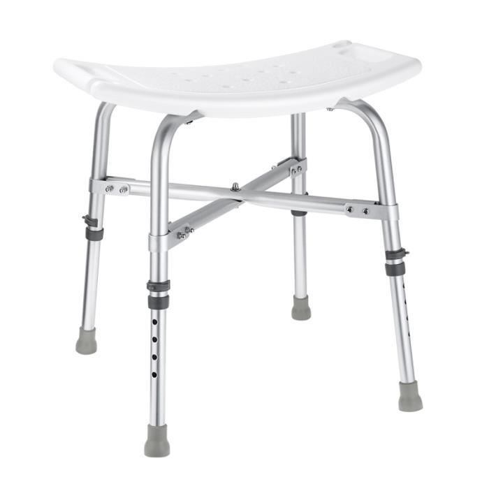 ROSENICE Chaise de douche réglable Siège de tabouret de banc à 6 hauteurs avec repos-pieds antidérapant pour salle de bain