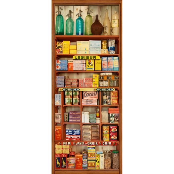 Sticker Adhésif de porte Ondoor - Epicerie - 204 x 83 cm