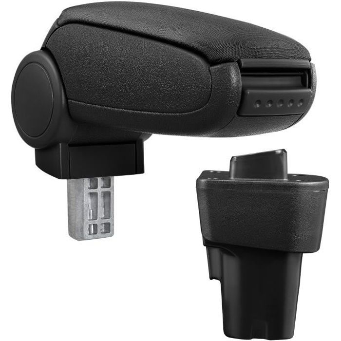 Accoudoir central pour Kia Picanto - avec Compartiment - rembourré - Textile - Noir
