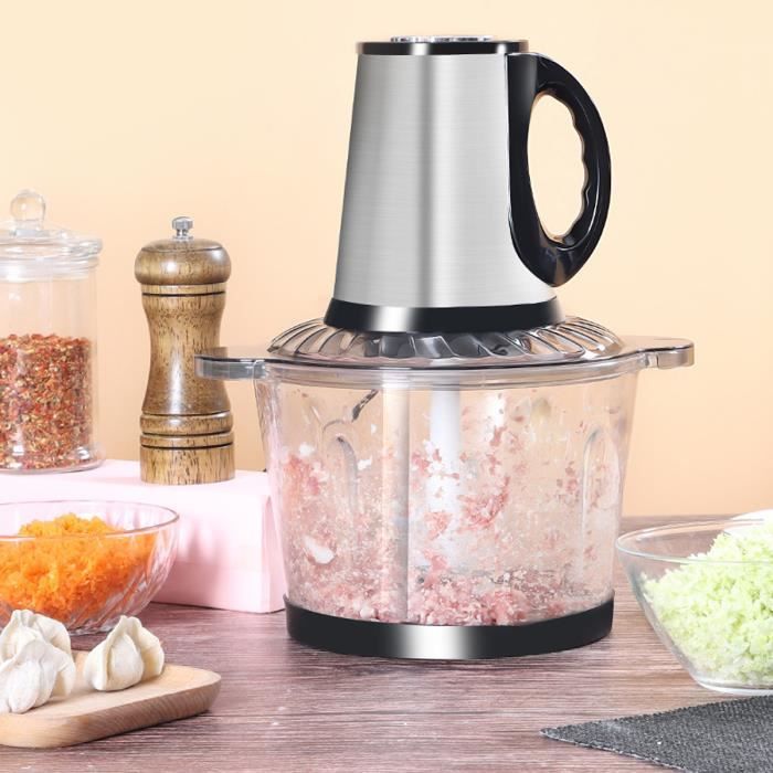 Hachoir à Viande électrique 3 Vitesses 300W 2L Bol en Verre - Robot Patisserie Cuisine Maison multifonction