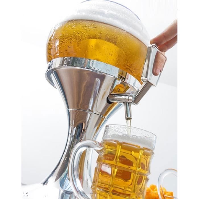 TSC Distributeur de Boisson Bière Réfrigé avec glaçon, boisson, liqueur, bar, bac à glaçon 3,5 Litres Robinet