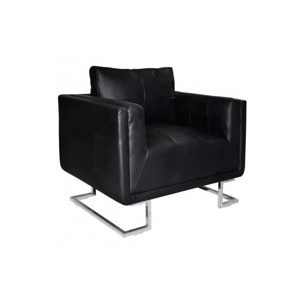 Superbe Luxueux Fauteuil Cube en cuir Noir