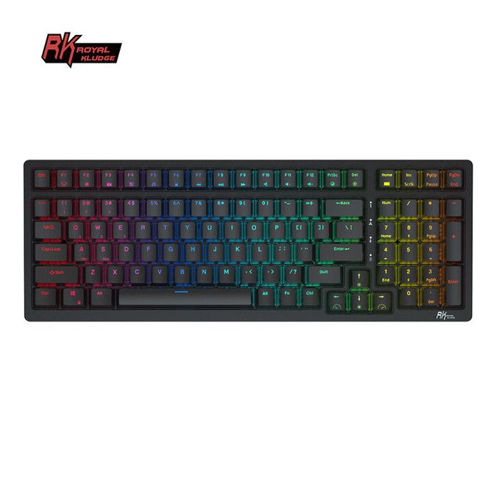 Clavier de Jeu Mécanique RK ROYAL KLUDGE RK98 Triple Mode 2.4 G / BT5.1 / USB-C 100 Touches Remplaçables à Chaud Rétroéclairé RVB