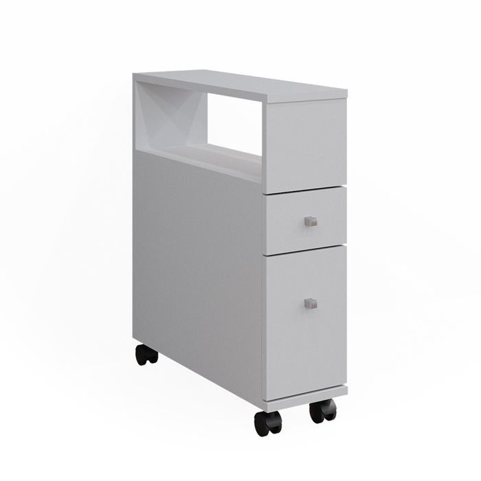 Meuble salle de bain Fynn 17.6x61.6cm avec 2 tiroirs Blanc Vicco 43370 Meuble salle de bain Fynn 17.6x61.6cm avec 2 tiroirs Blanc Vicco 43370