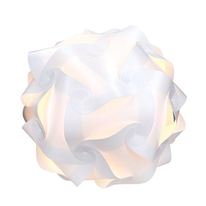 Abat-jour puzzle DIY-Lampe puzzle moderne IQ en 30 pièces au moins 15 modèles différents-Diamètre environ 40 cm-Blanc en taille XL