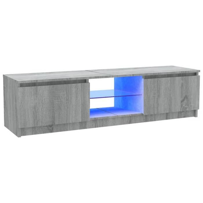 Meuble TV avec lumières LED colorées banc tv meuble de rangement sonoma gris 120x30x35 5 cm CHY38768664
