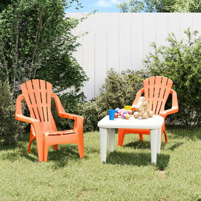SALE 2025Chaises de jardin pour enfants - lot de 2 - Fauteuils de Jardin - orange 37x34x44 cm PP - 37x34x44 cm32 Kg 3860