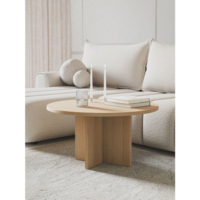 Table basse ronde - OVO - 76x76 - couleur du Frêne–Chêne Lindberg