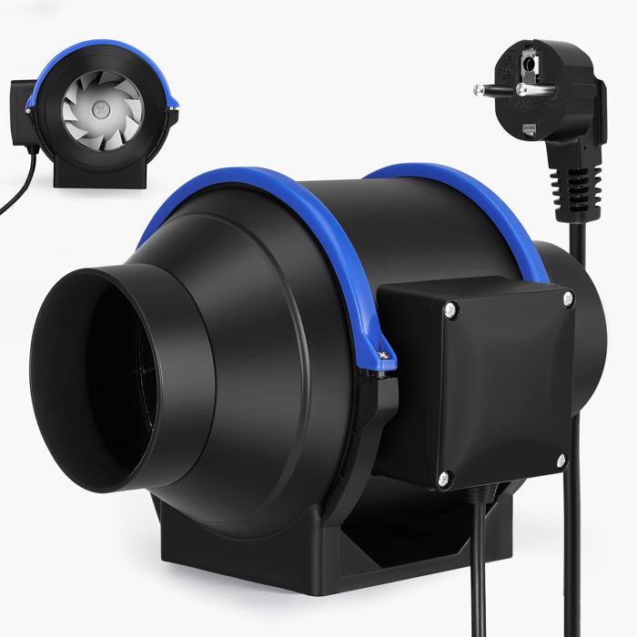 Ventilateur tubulaire 100 mm ventilateur de canal réglable en ligne silencieux pour salle de bain WC cuisine garage - Ttlife