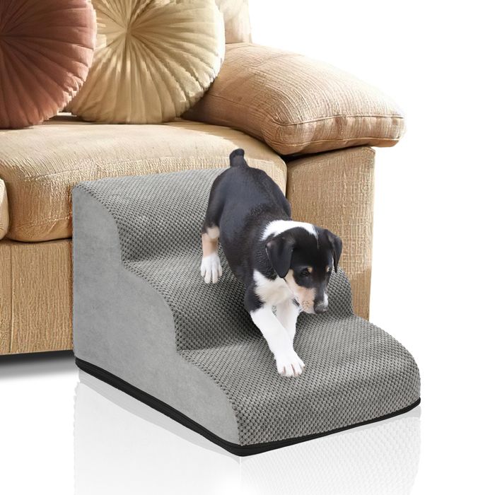 Meilleurs prix pour Yakimz Escalier pour chien à 3 Niveaux en Mousse Haute Densité, Housse Lavable Antidérapant PONT - ESCALIER
