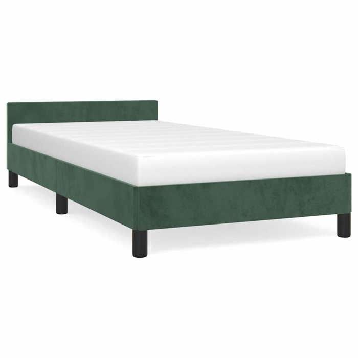 GGK - Cadre de lit/Structure de lit sans matelas 1 personne vert foncé 100x200 cm velours 271@