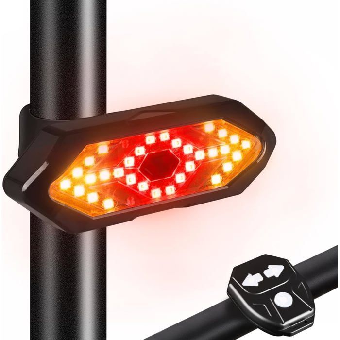 Kit Clignotants Vélo LED Avant/arrière Avec Télécommande Sans Fil – IPX5, USB – Neuf