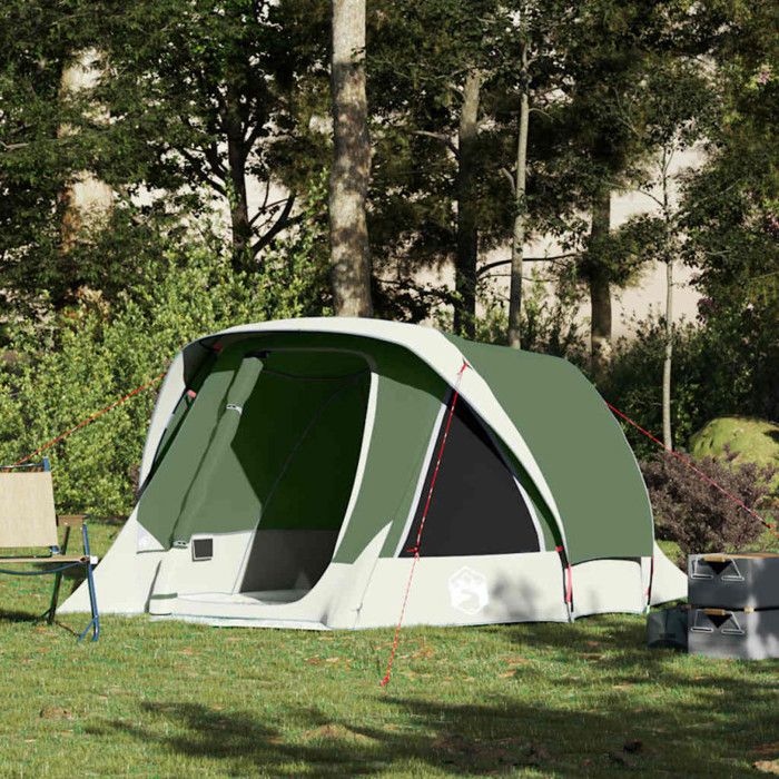Tente de camping de cabine 4 personnes vert imperméable