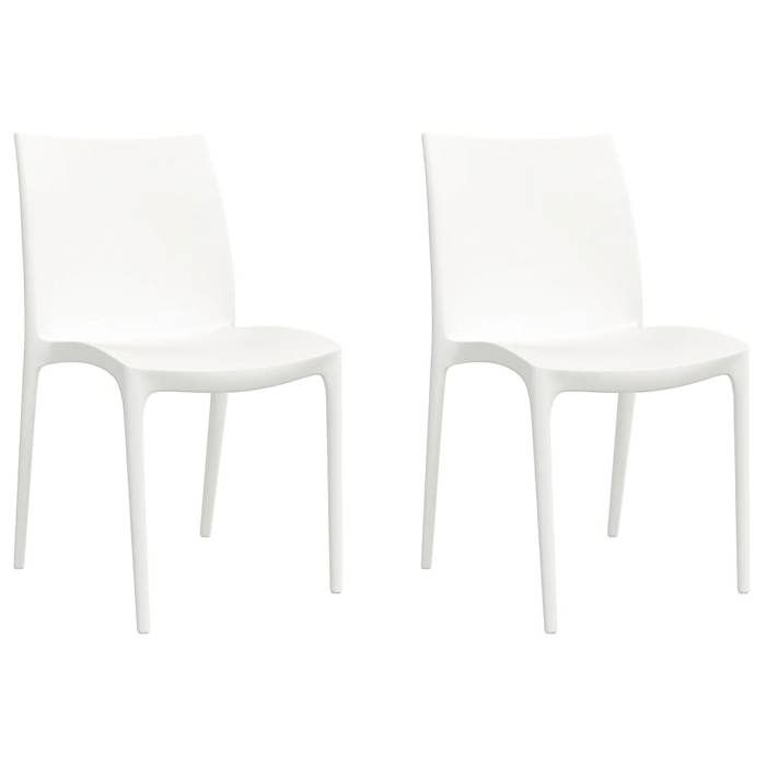 (SOLDES JUILLET)Chaises de jardin 2 PCS - UU - Scandinave Fauteuil salon - blanc 50x46x80 cm polypropylène FR1364734