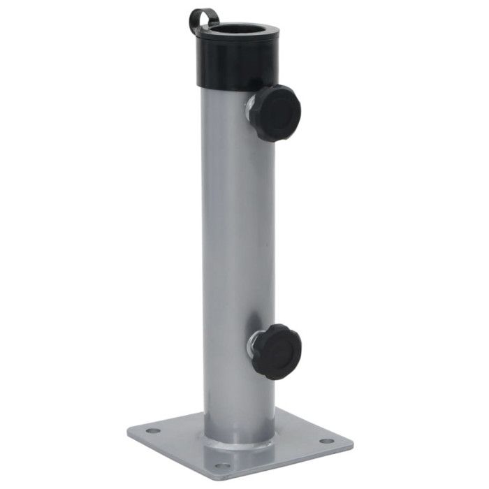 Base de parasol pour mât Ø38 48 mm argenté acier