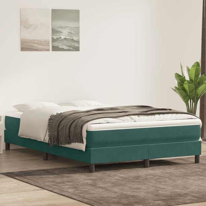 Sommier à lattes de lit - UU - 160x220 cm - Vert foncé - Velours - Contreplaqué - Bois dingénierie - 223x163x25 cm