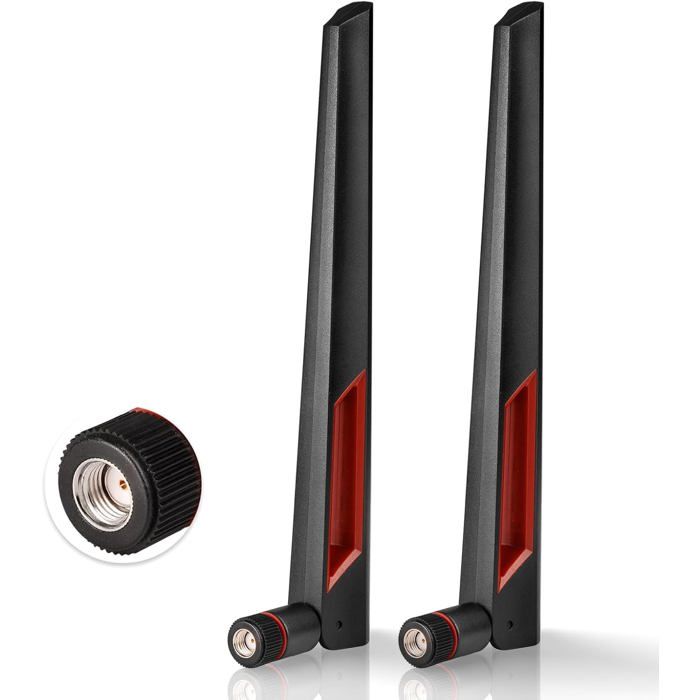 Bingfu Antenne WiFi Bi-Bande 2,4 GHz 5,8 GHz RP-SMA Mâle Câble 25cm de Presa Micro Coassiale 0.25mm Support Slot PCIe pour Carte Réseau sans Fil Intel M.2 NGFF Routeur WiFi