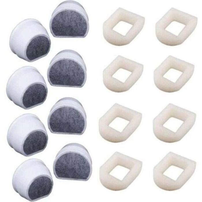 Lot de 16 Filtres pour Fontaine à Eau - Préfiltres en Mousse et Charbon Actif Compatibles avec  INOX 360 Chat et Chien