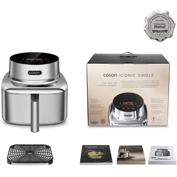 Friteuse Sans Huile COSORI ICONIC Single CAF-SE601S-CEU – 6,2L, 1725W, WiFi - vue 2