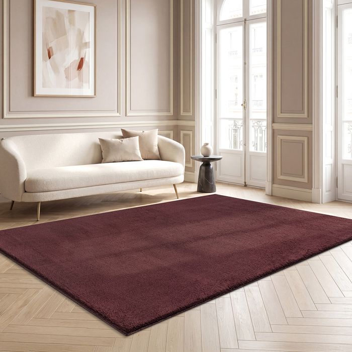 the carpet Relax tapis moelleux à poils courts dessous antidérapant lavable à 30 degrés super soft Bourgogne 140 x 200 cm
