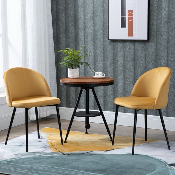 Cocosity Lot De 2 Chaises Salle À Manger Chaise De Cuisine Scandinave Chaise En Velours Rembourrée Avec Pieds Effilés En Métal Po