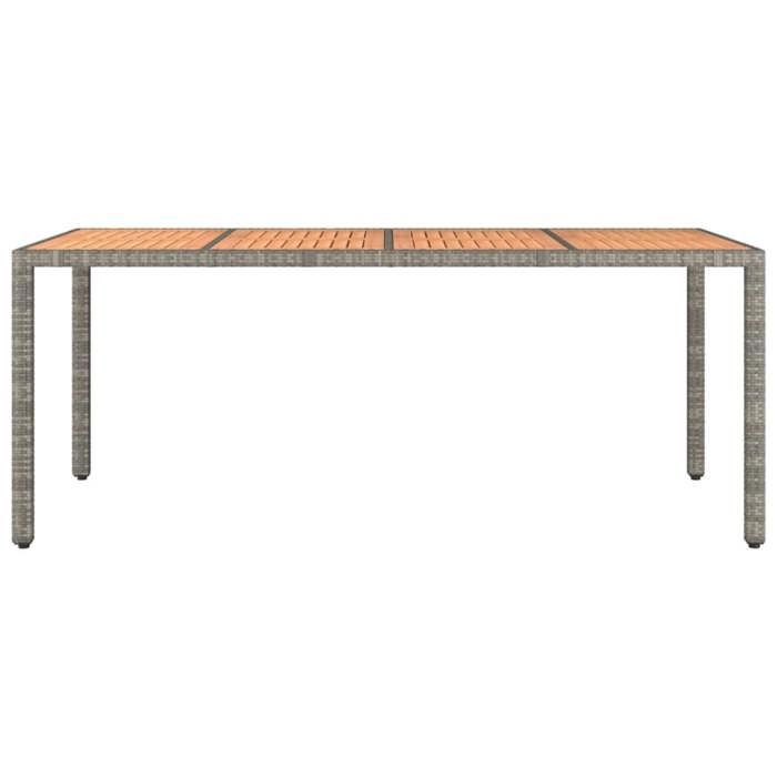 Table de jardin Classique 2/4 personnes ABOTT@MEUBLE DE JARDIN/BALCON et dessus en bois Gris Résine tressée et acacia C1967202