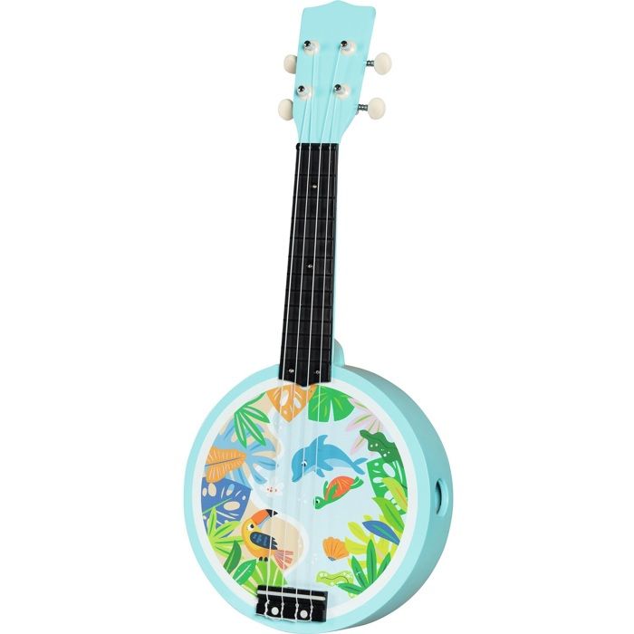 Instrument de musique - GOKI - Banjo bleu - Bois - Ouïe acoustique - Livré avec médiator et cordes Instrument de musique - GOKI - Banjo bleu - Bois - Ouïe acoustique - Livré avec médiator et cordes