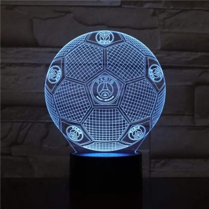 Veilleuse 3D Paris Saint-Germain football illusion lampe de table LED 7 couleur tactile télécommande couleur AM4985 Veilleuse 3D Paris Saint-Germain football illusion lampe de table LED 7 couleur tactile télécommande couleur AM4985