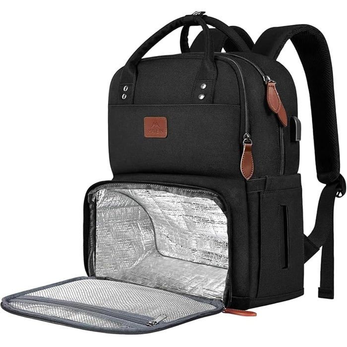 Sac à Dos Déjeuner Isotherme Sac à Dos Ordinateur 15 6 Pouces pour Homme Femme avec Imperméable Sac Isotherme Repas 15 6