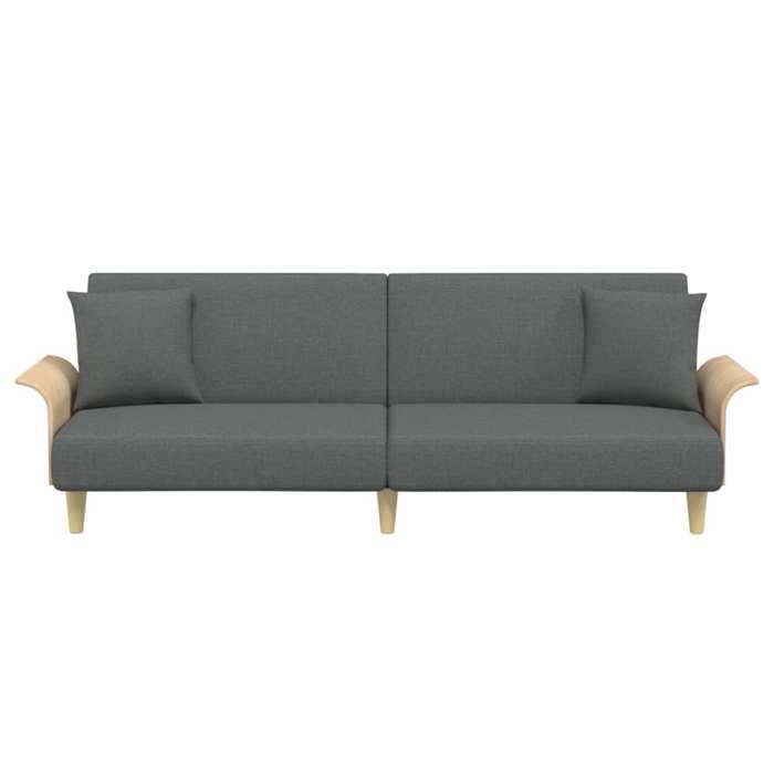 Gris SOFA Convertible - Moderne - Canapé-lit - avec accoudoirs gris foncé tissu C570