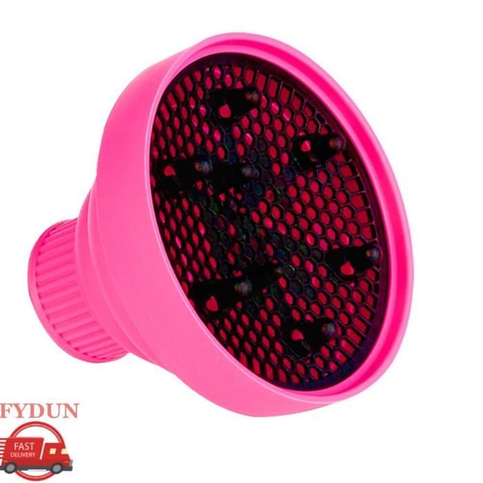 FYDUN fixation diffuseur Accessoire de diffuseur de sèche-cheveux pliable Sèche-cheveux ionique Séchage hygiene manuelle Noir Rose