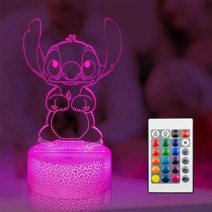 Lampe LED décorative lampe de nuit 3D pour enfants – Lampe 3D à 16 couleurs avec télécommande et toucher intelligent