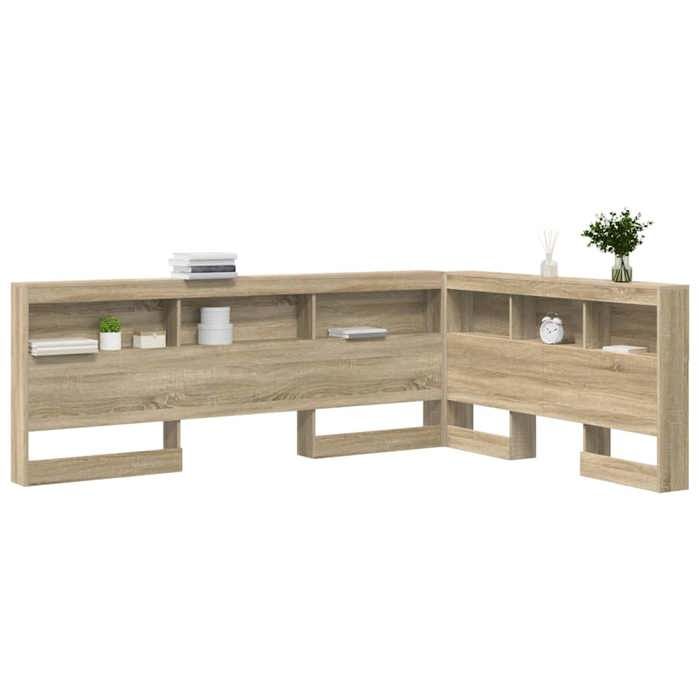 BESTLIFE Tête de lit de rangement Chêne Sonoma 140 cm Bois dingénierieavec manuel de montage（91437552）VIDAXL