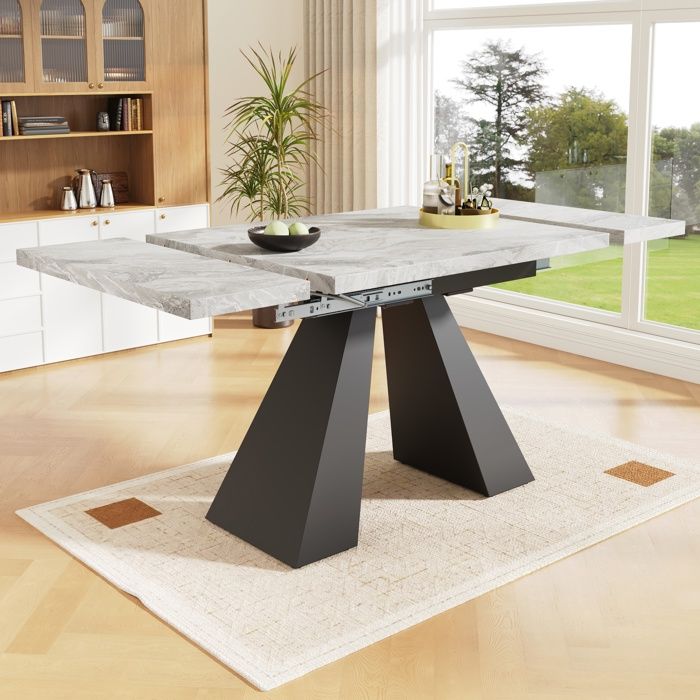 Dimensions 159x74 cm design solide et sécurisé table à manger couleur gris idéal pour maison salon chambre décoration intérieure