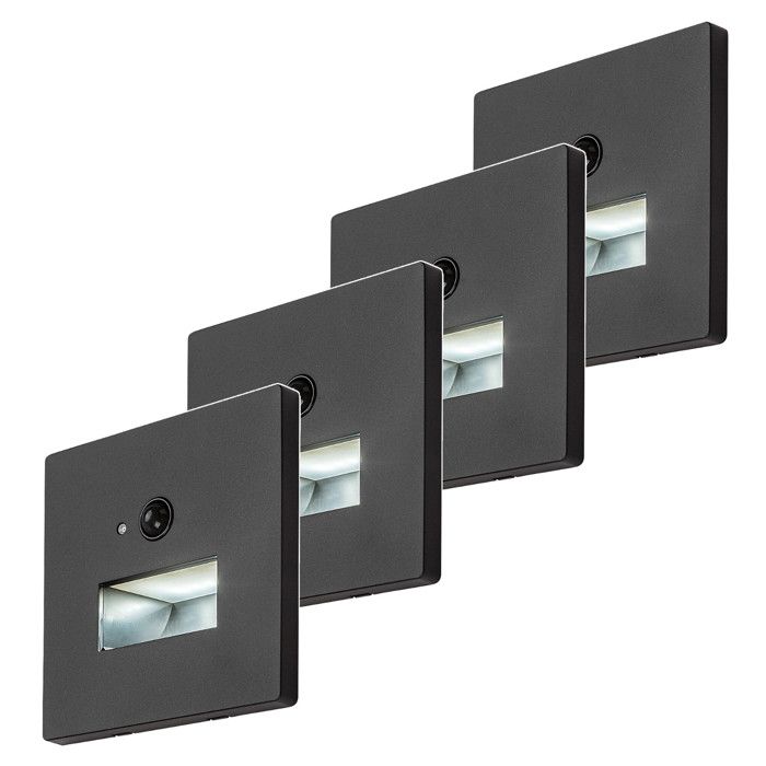 Lampe Lunca LED 1 W IP20 noire 3 000 4 500 6 500 K détecteur de mouvement détecteur de luminosité 77197 lot de 4 Lampe Lunca LED 1 W IP20 noire 3 000 4 500 6 500 K détecteur de mouvement détecteur de luminosité 77197 lot de 4