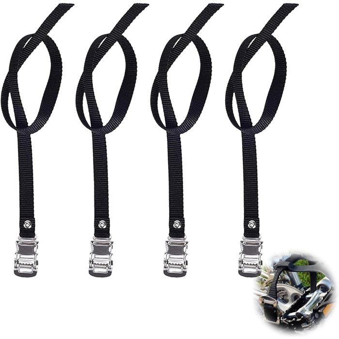 Sangles Pédales Vélo Lot de 4 Courroies Nylon Cale Pied pour Vélo Route VTT Fixie Home Trainer 50cm
