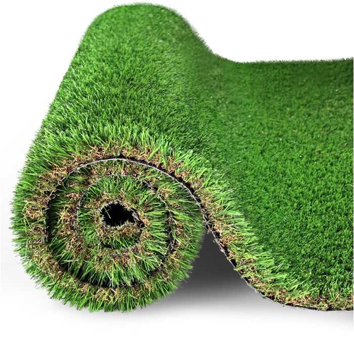 WOVREO Gazon artificiel en rouleau 1 x 1 m fibres 2 cm drainant vert pour intérieur et extérieur