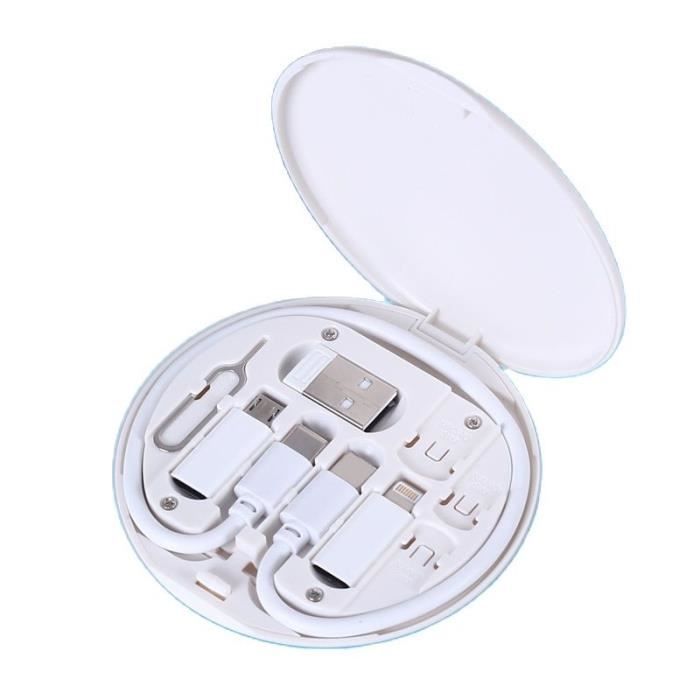 Blanc 1PC--Mini boîte de rangement multifonctionnelle pour gadgets  numériques, téléphone portable 5 en 1, câb