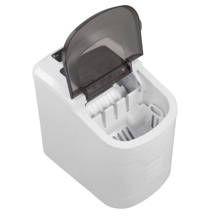 Machine à Glaçons Automatique Duronic ICM12 - 12kg/24h - 8 Glaçons En 6-8 Min - Réservoir 1L - Panier Et Pelle Inclus - 120W