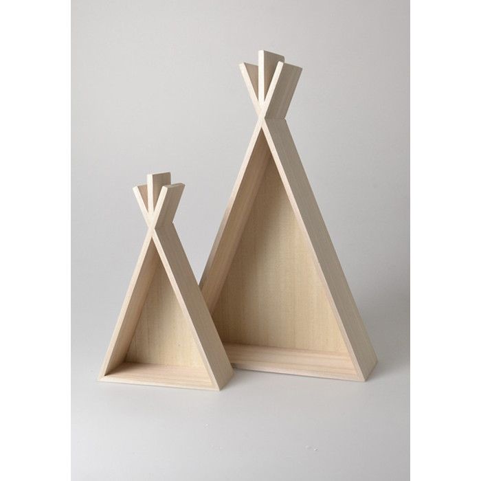 Étagère en bois Tipi 2 pièces - Artémio Beige