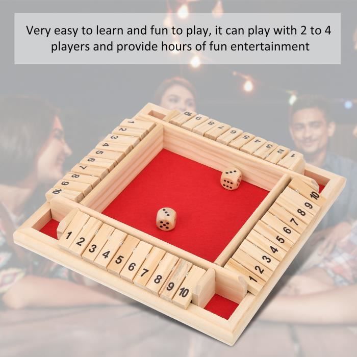 Jeu de dés en bois fermé la boîte 4 faces 10 numéros - ATYHAO - EJ.life ...