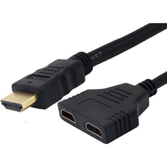 HDMI 1 à 2 Split double signal adaptateur convertir câble pour TV